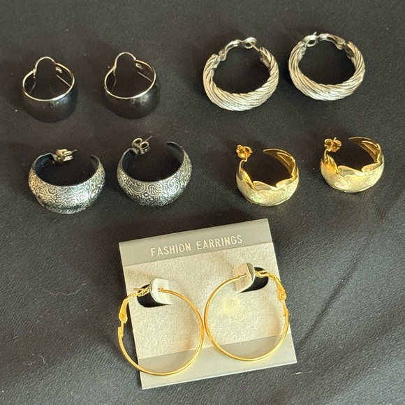Jewelry - Elegant Gold and Silver Hoop Earring Sets
